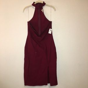 NWT - red fitted dress with attached collar